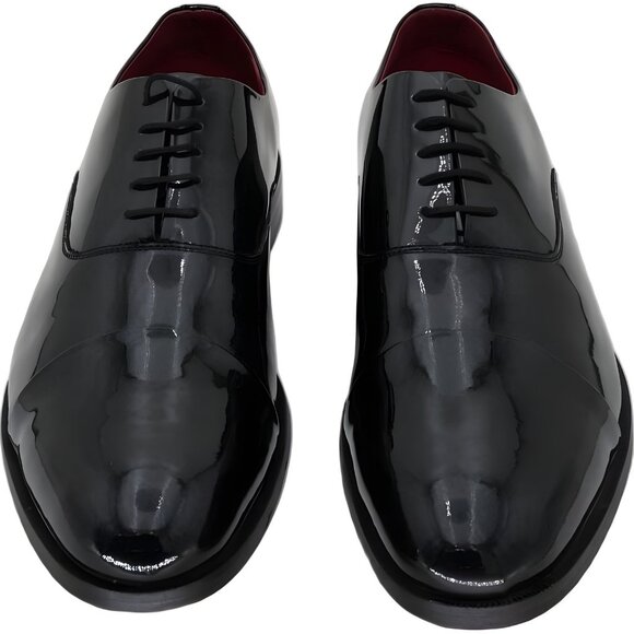 Carlos by Carlos Santana patent tuxedo cap-toe oxford shoes black 14M - Picture 5 of 6